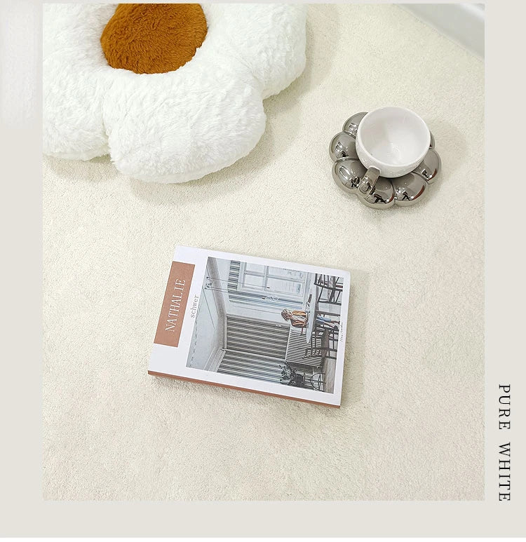BlancSol Minimalist White Area Rug