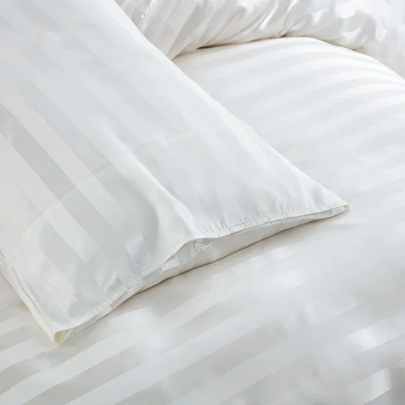 Noir Silque Striped Duvet Set