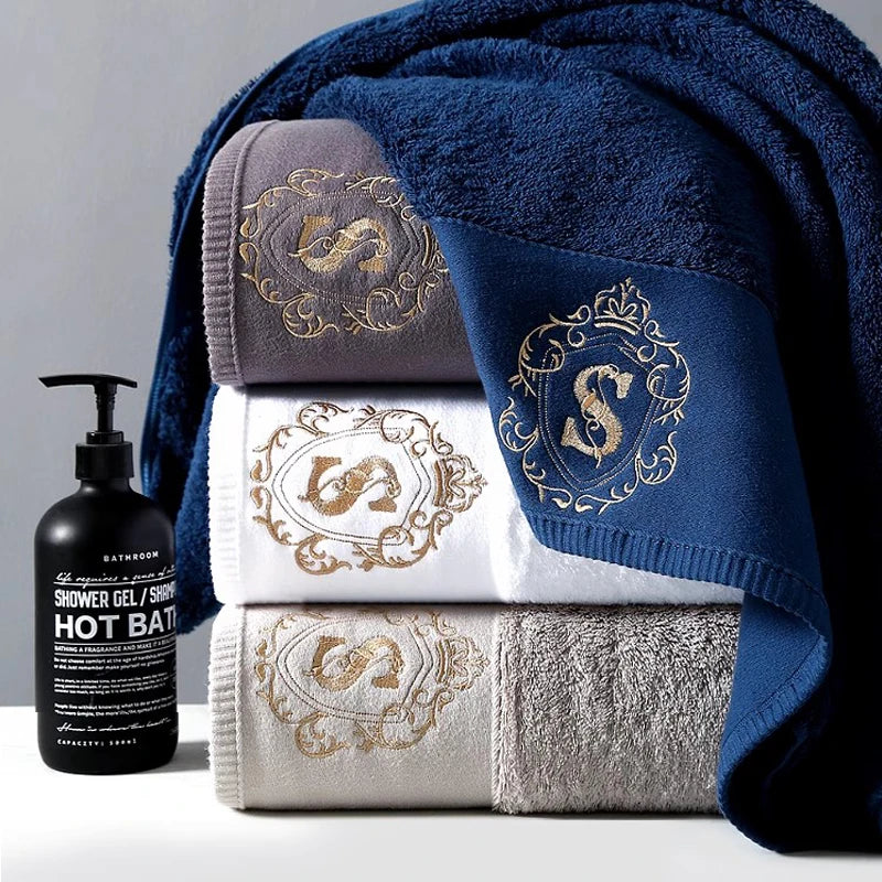 Elite Five-Star Embroidered Cotton Towel Set