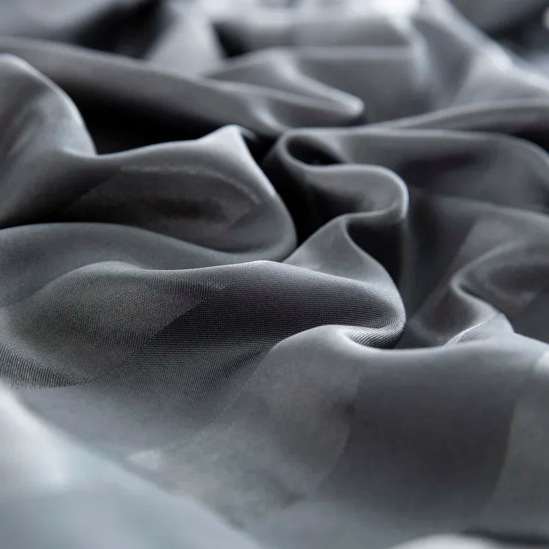 Noir Silque Striped Duvet Set
