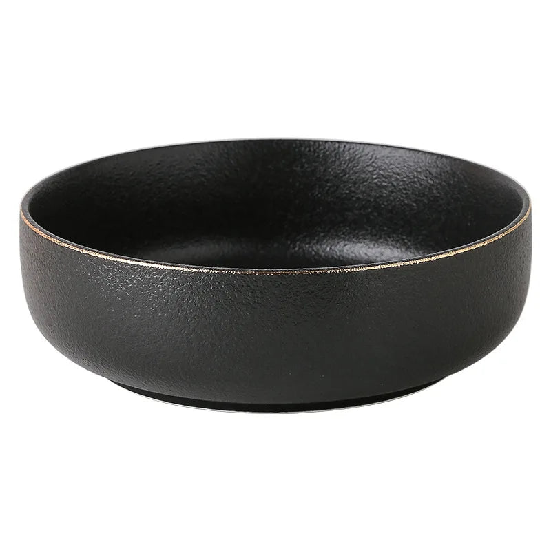 Obsidian Noir Gold Rim Dinnerware Set