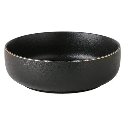 Obsidian Noir Gold Rim Dinnerware Set