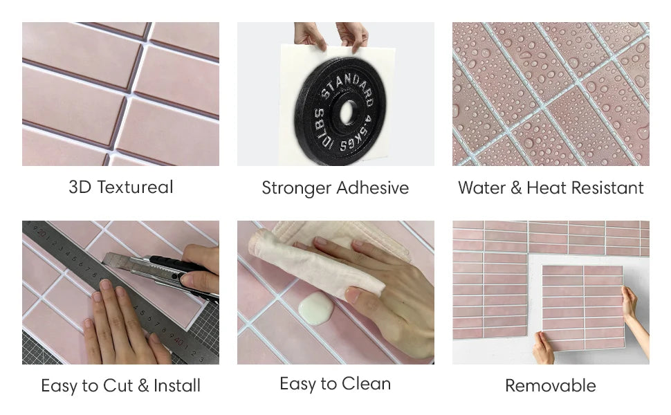 BlushWave 3D Peel & Stick Tile