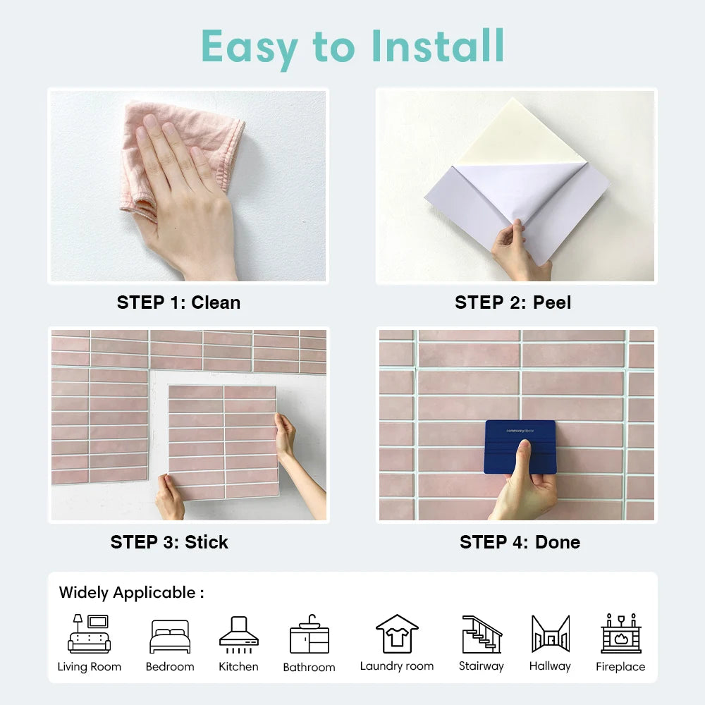 BlushWave 3D Peel & Stick Tile