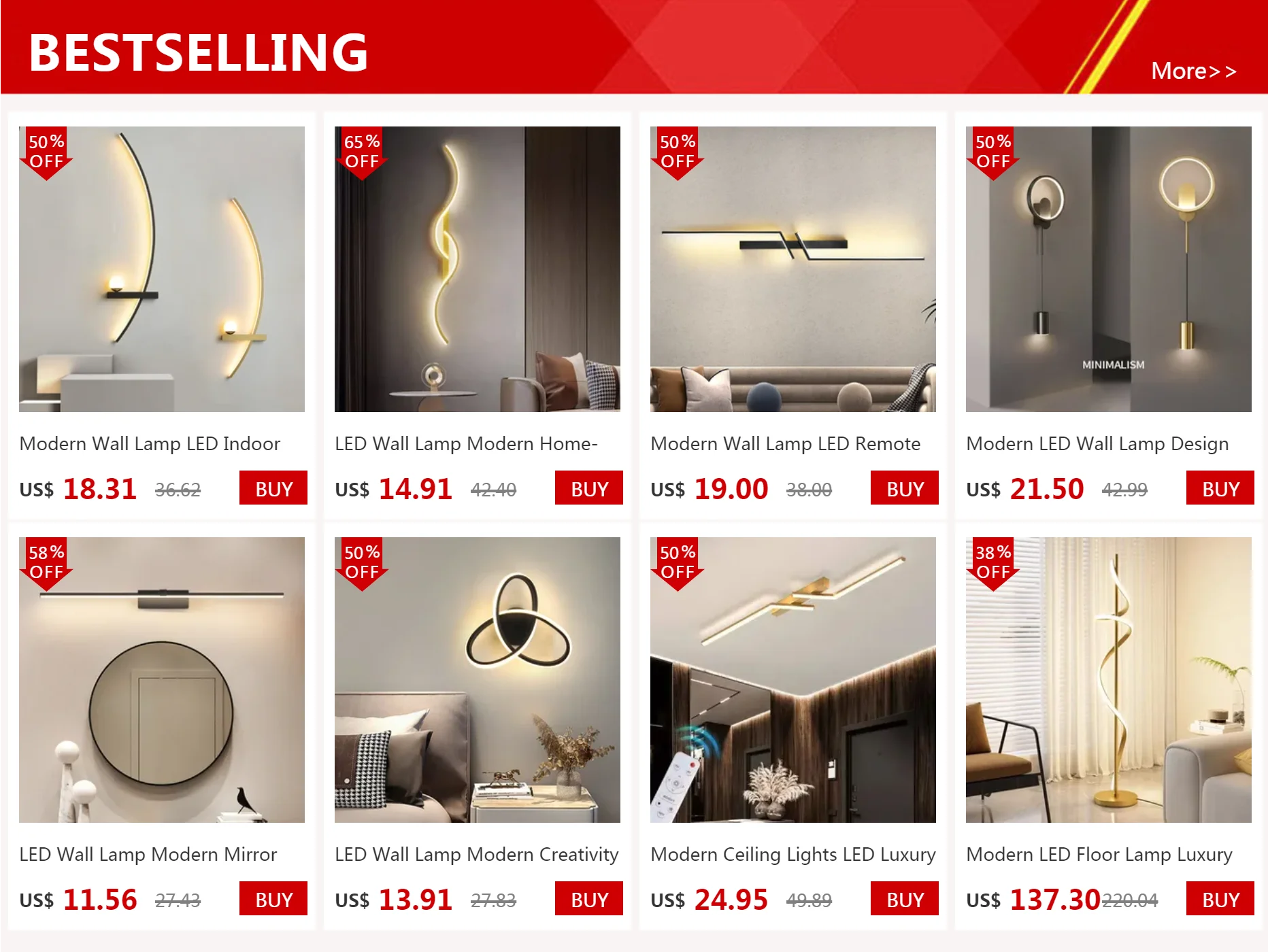 Modern LED Glass Pendant Light