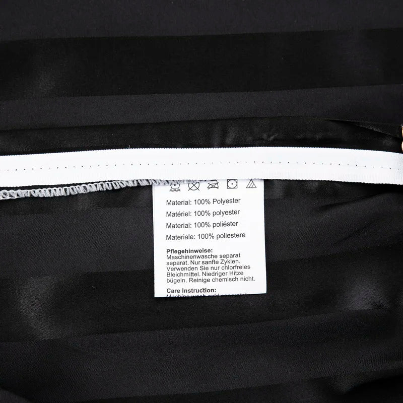 Noir Silque Striped Duvet Set