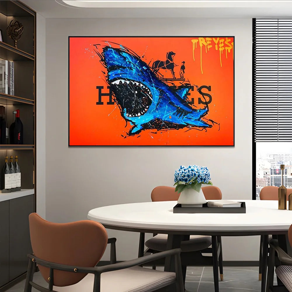 Luxury Graffiti Shark Canvas