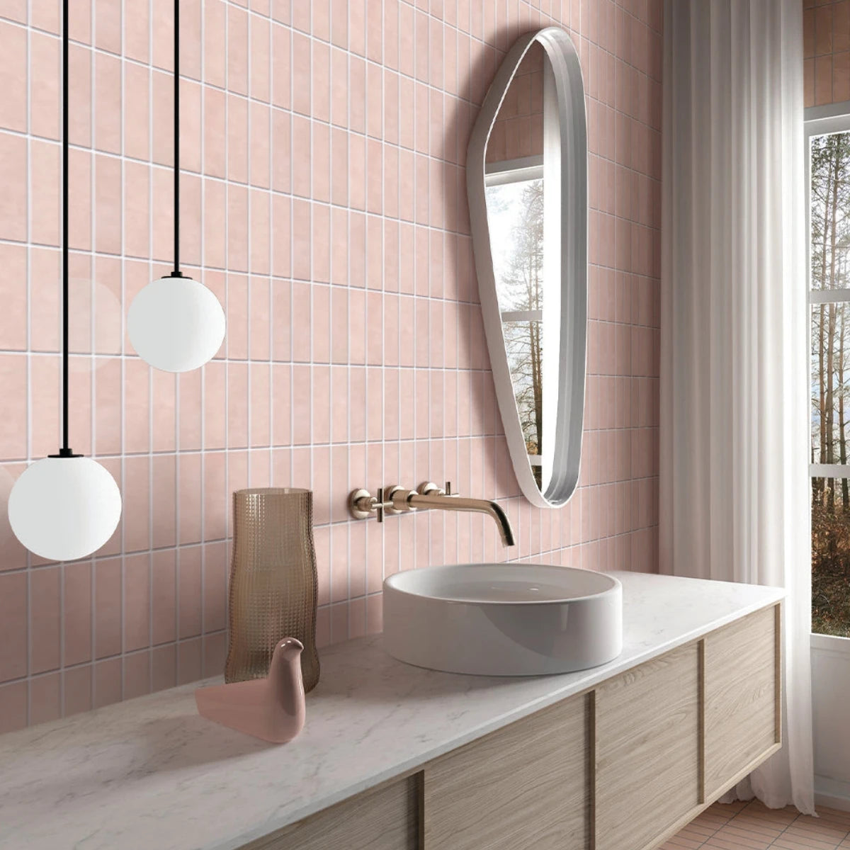 BlushWave 3D Peel & Stick Tile