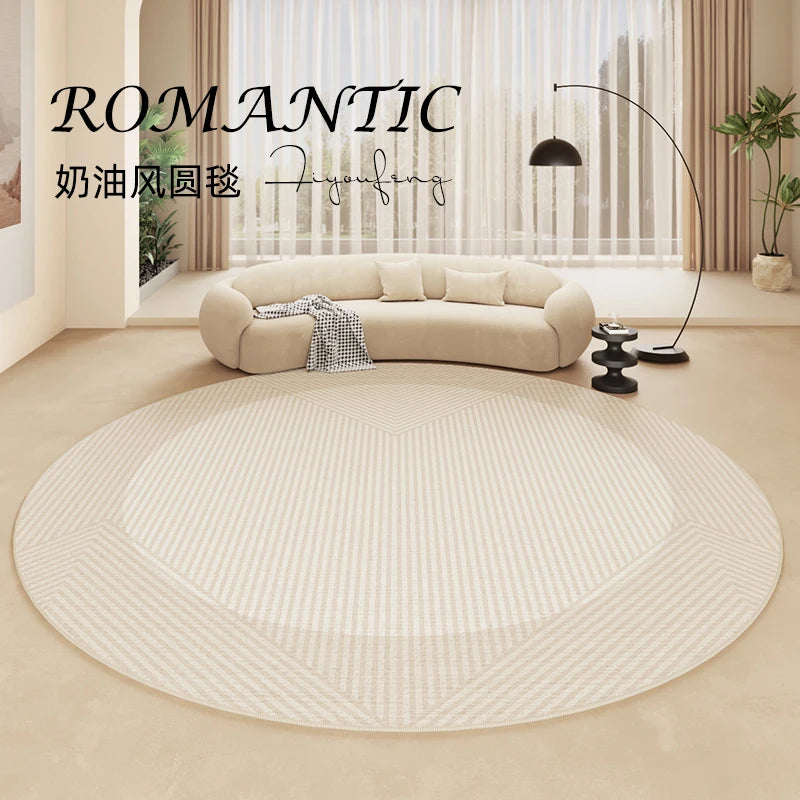 VelvetCream Luxe Round Carpet