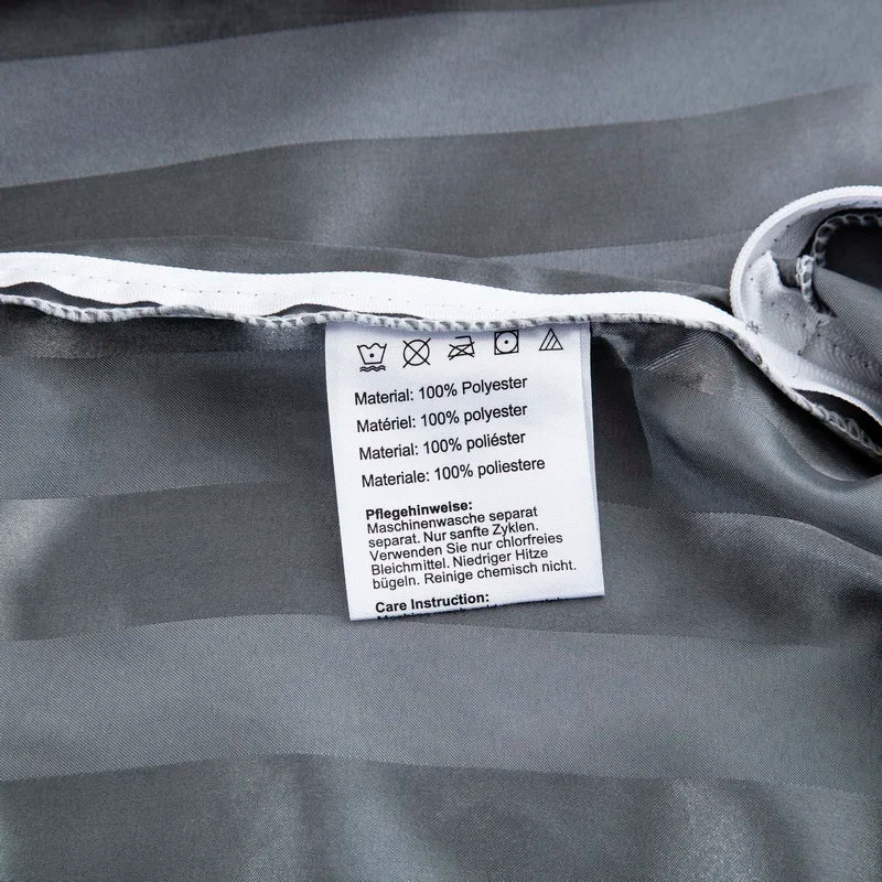 Noir Silque Striped Duvet Set