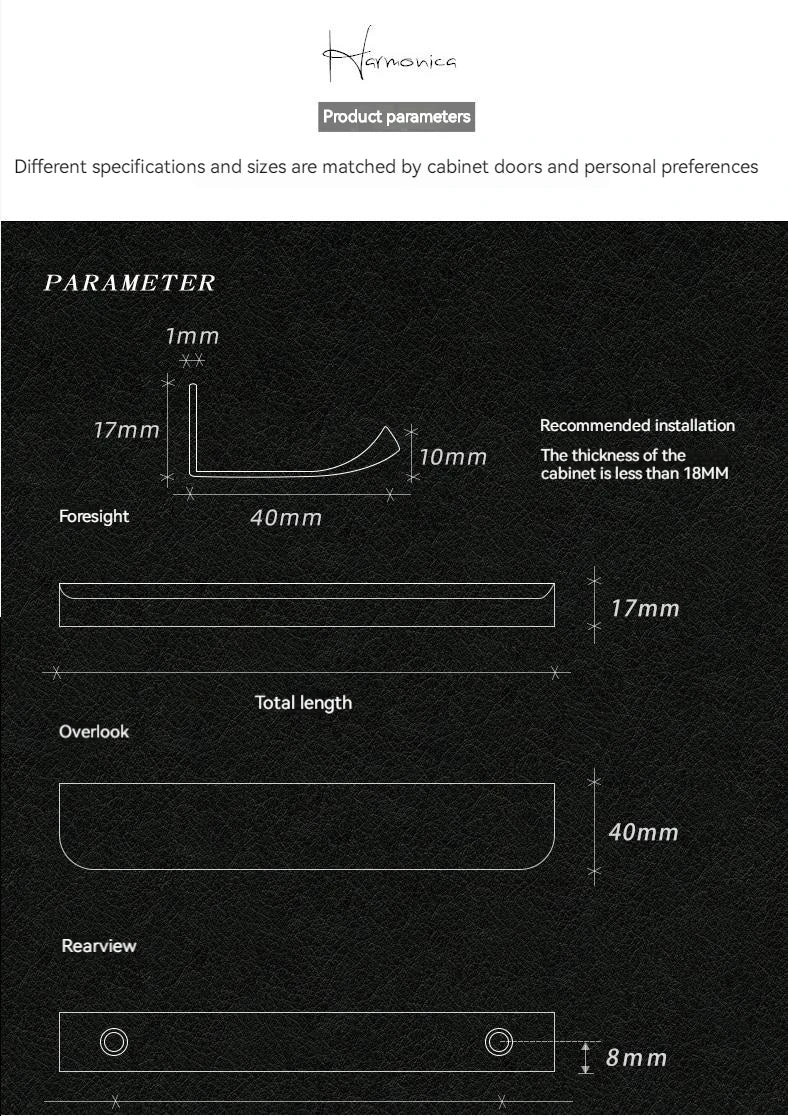 SleekEdge Invisible Black Door Handle