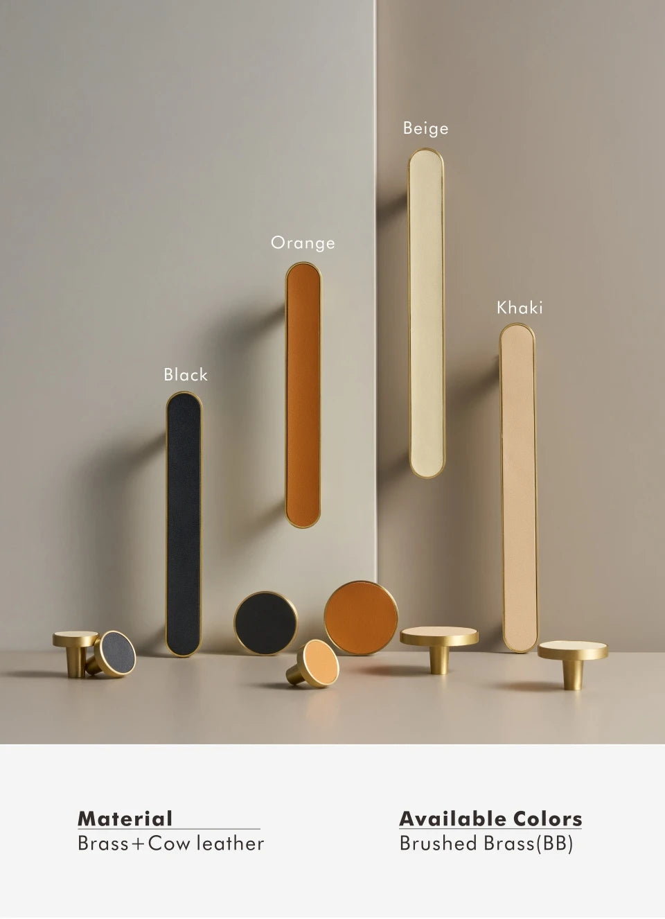 Nurlin Brass & Leather Handles