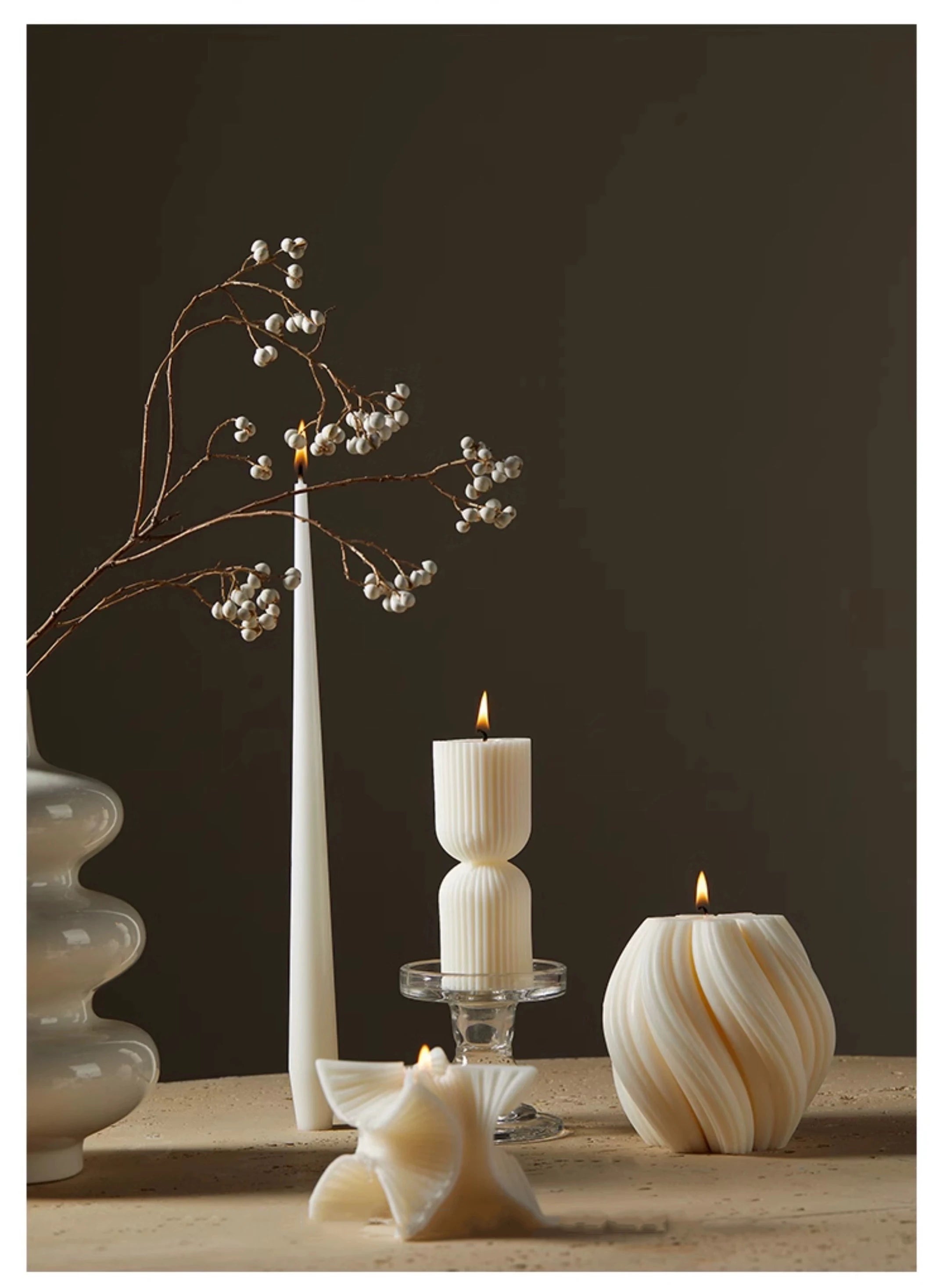 Nordic Luxe Geometric Swirl Candle