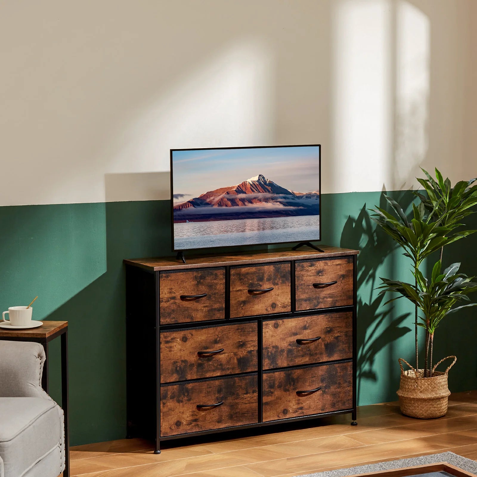 JHK Luxe 7-Drawer Fabric Dresser