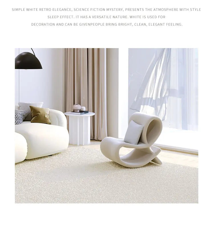 BlancSol Minimalist White Area Rug