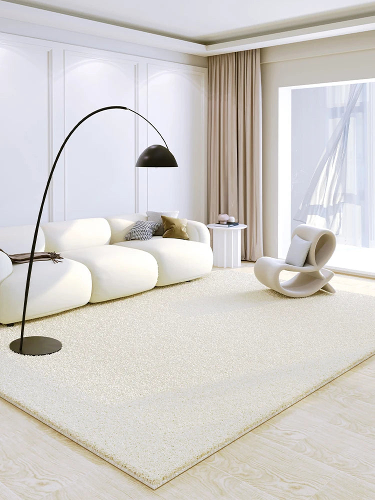 BlancSol Minimalist White Area Rug