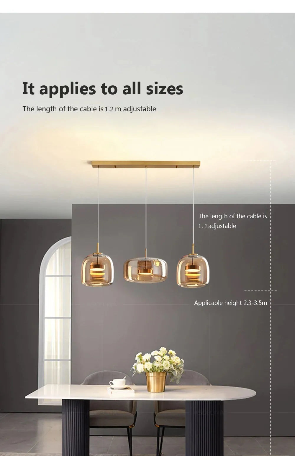 Modern LED Glass Pendant Light