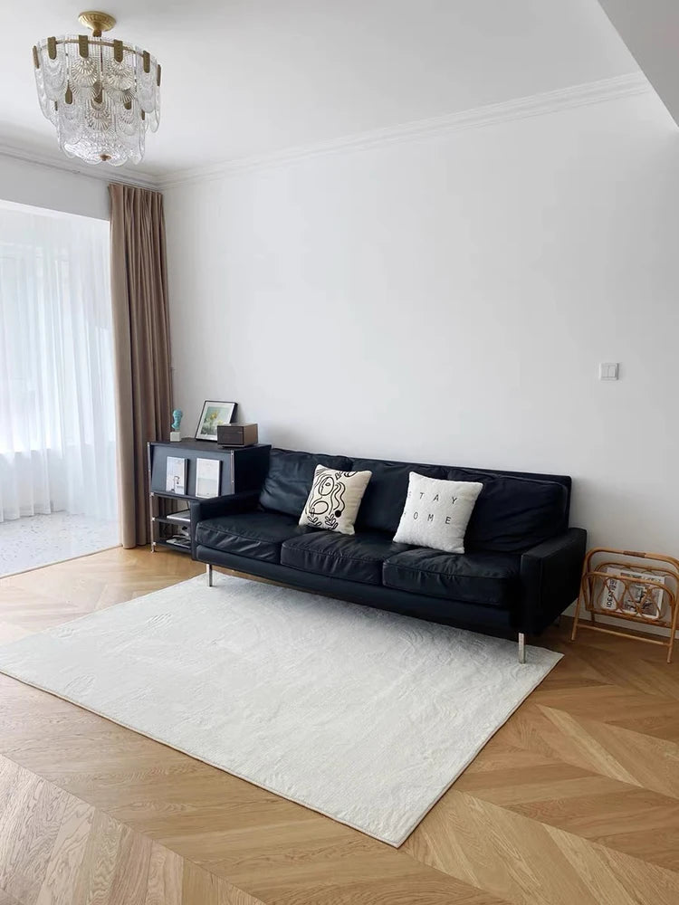 BlancSol Minimalist White Area Rug