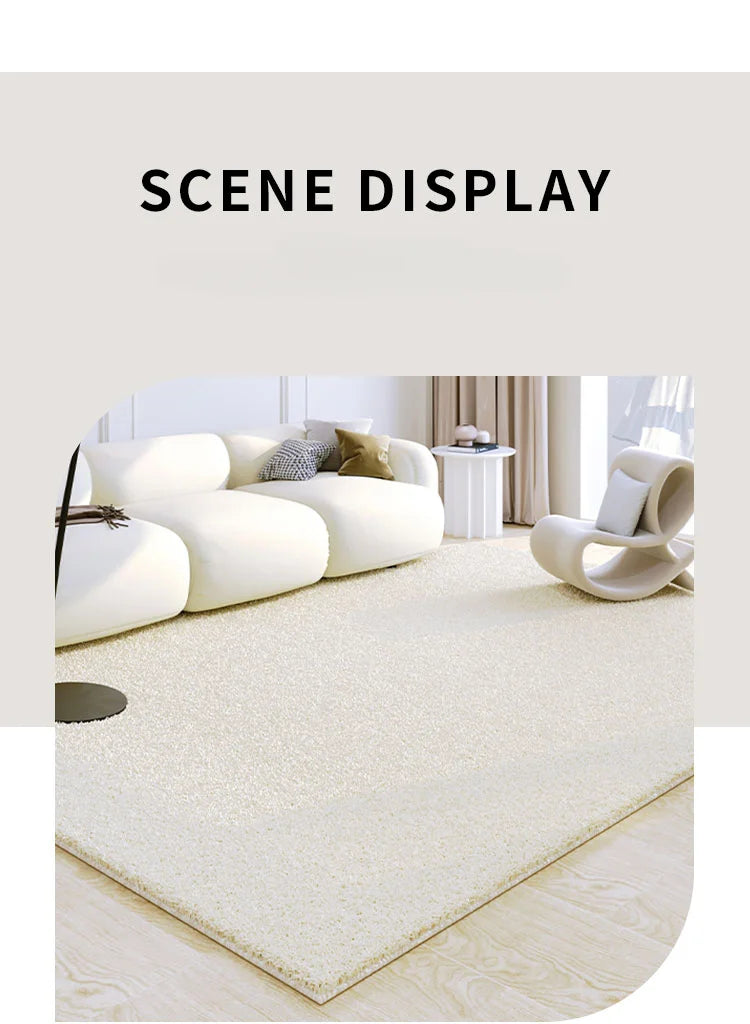 BlancSol Minimalist White Area Rug