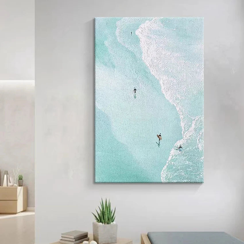 Serenity Wave 3D Floral Oil Painting – Abstract Handcrafted Wall Art