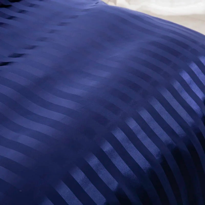 Noir Silque Striped Duvet Set