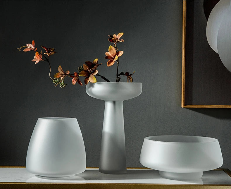 FrostedGlow Nordic Glass Vase