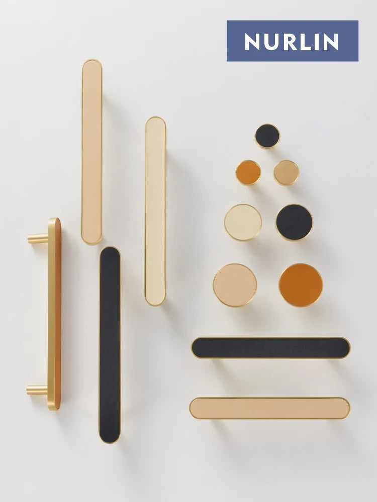 Nurlin Brass & Leather Handles