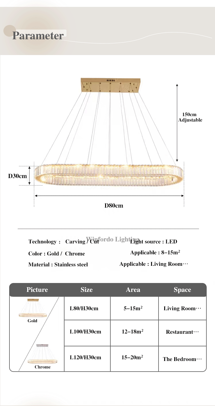 Luxury Oval Crystal Chandelier