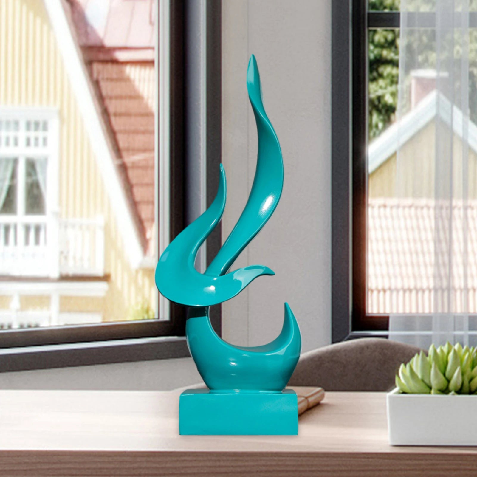 Eclipse Abstract Sculpture – Modern Art Figurine for Home & Office