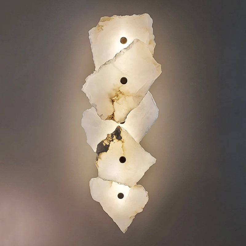 Aurora Marble Copper LED Wall Sconce