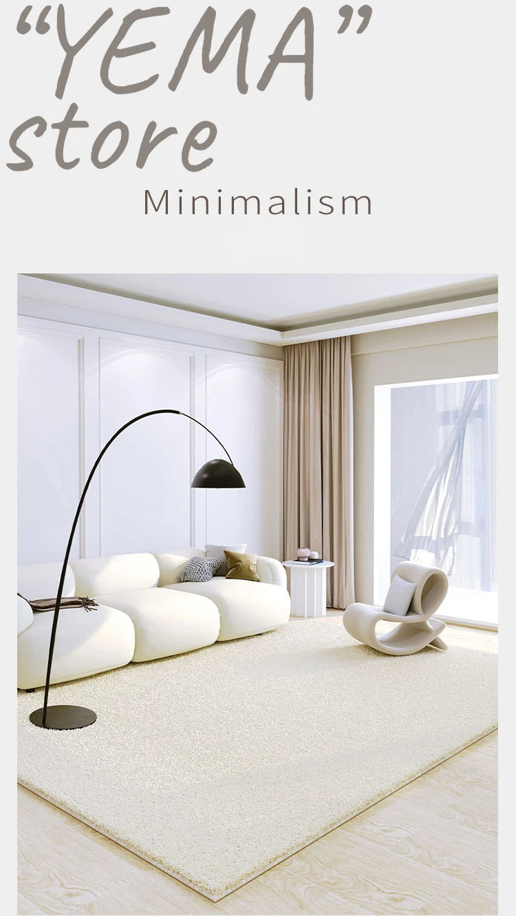BlancSol Minimalist White Area Rug