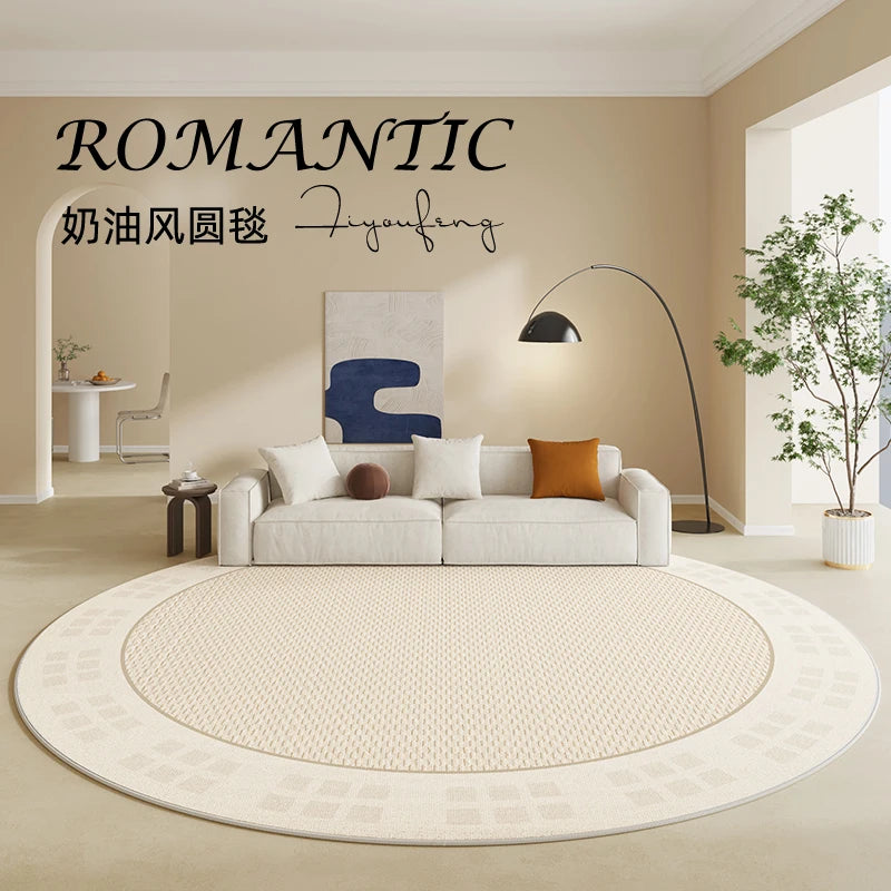 VelvetCream Luxe Round Carpet