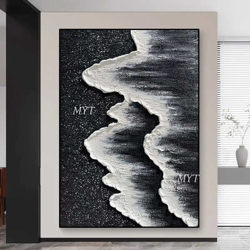 Serenity Wave 3D Floral Oil Painting – Abstract Handcrafted Wall Art