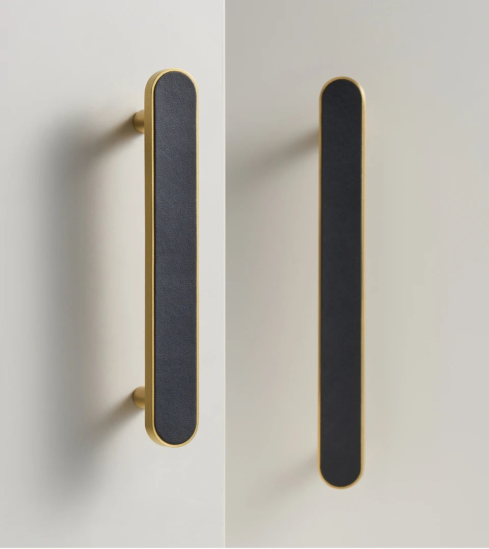 Nurlin Brass & Leather Handles