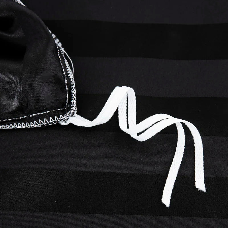 Noir Silque Striped Duvet Set
