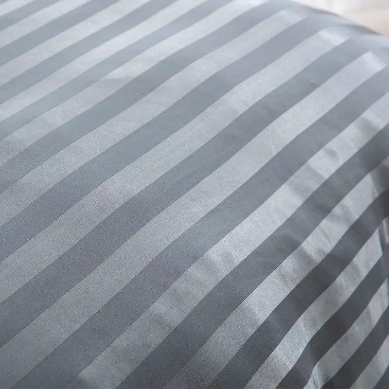 Noir Silque Striped Duvet Set