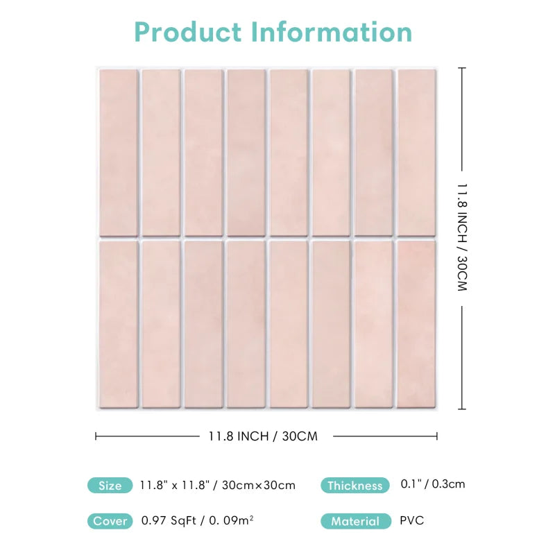BlushWave 3D Peel & Stick Tile