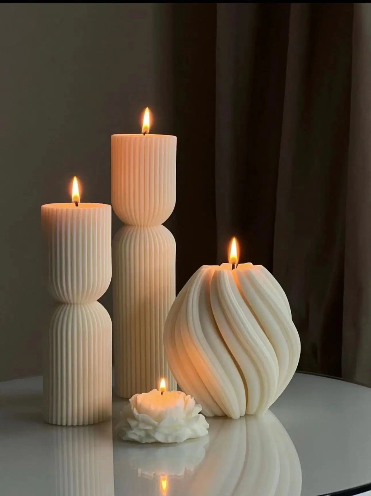 Nordic Luxe Geometric Swirl Candle