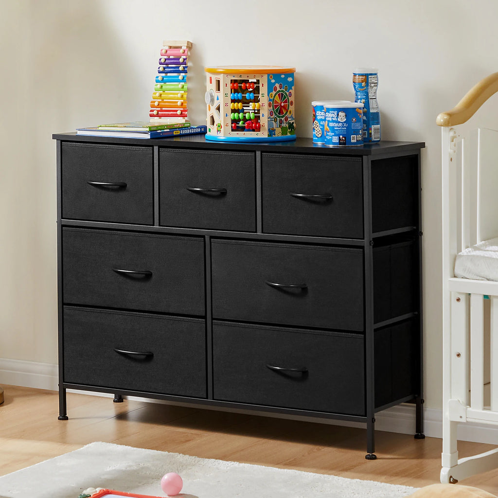JHK Luxe 7-Drawer Fabric Dresser