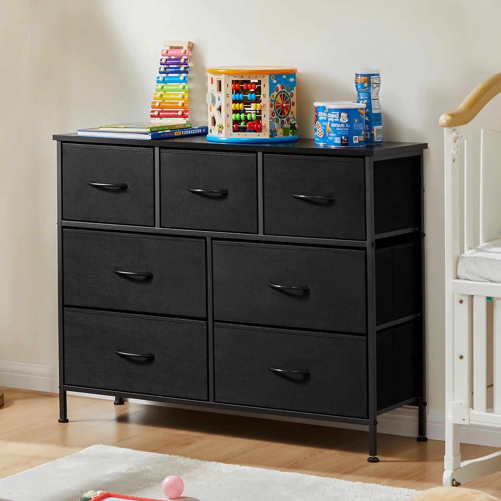 JHK Luxe 7-Drawer Fabric Dresser