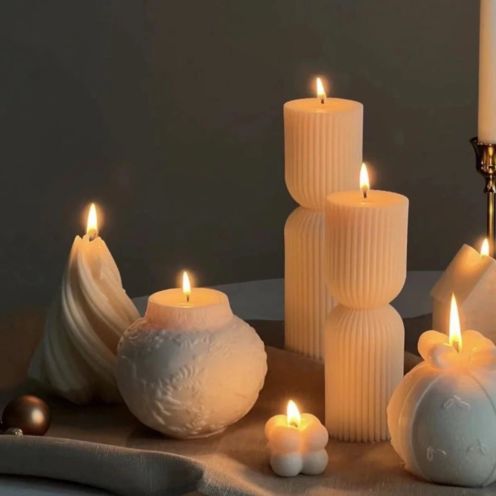 Nordic Luxe Geometric Swirl Candle