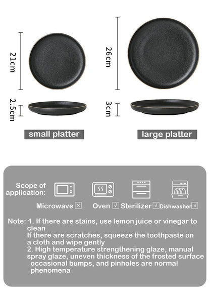 Obsidian Noir Gold Rim Dinnerware Set