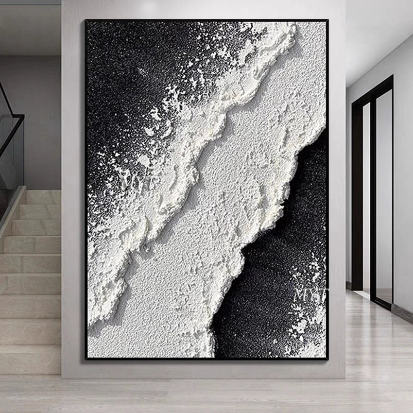 Serenity Wave 3D Floral Oil Painting – Abstract Handcrafted Wall Art
