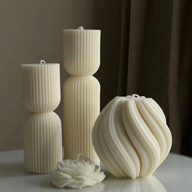 Nordic Luxe Geometric Swirl Candle