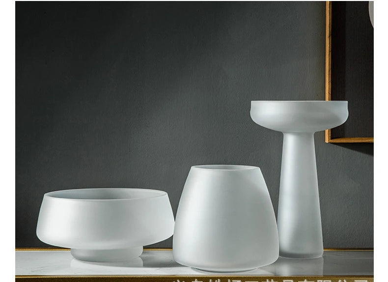 FrostedGlow Nordic Glass Vase