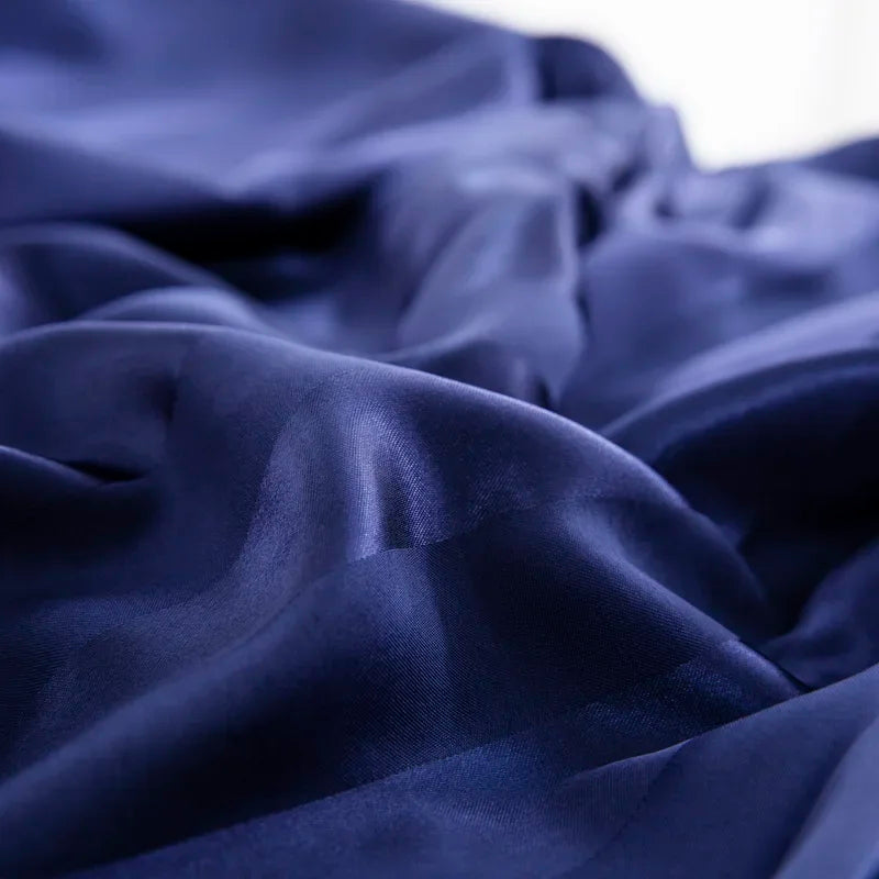 Noir Silque Striped Duvet Set