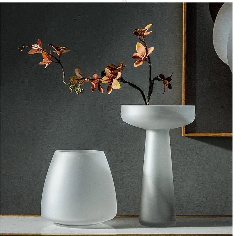 FrostedGlow Nordic Glass Vase