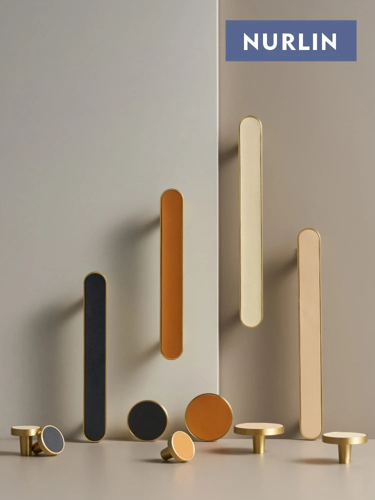Nurlin Brass & Leather Handles