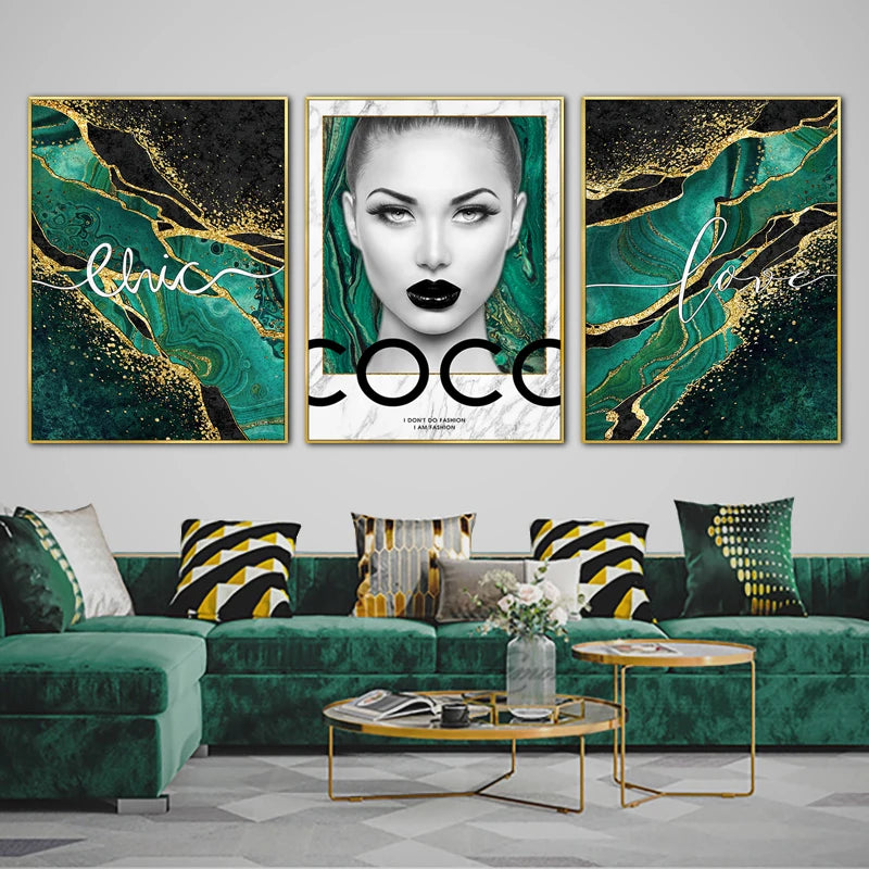 Abstract Gold Canvas Creations