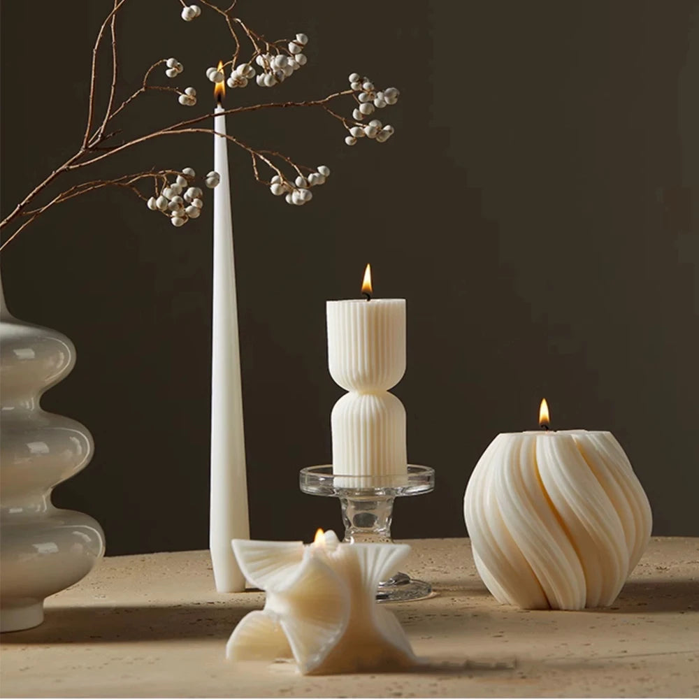 Nordic Luxe Geometric Swirl Candle